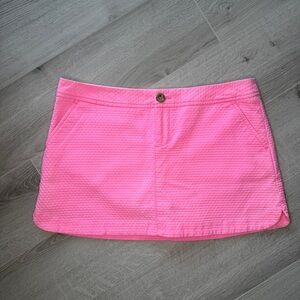 Lilly Pulitzer Hot Pink Quilted Texture Mini Skirt